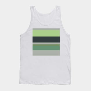 An ideal assortment of Greyish, Charcoal, Oxley, Laurel Green and Sand stripes. Tank Top